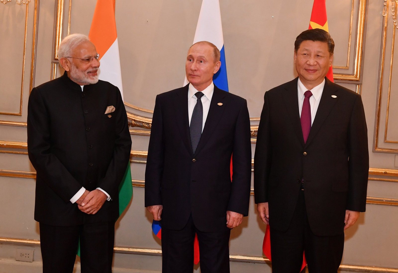 Prime Minister Narendra Modi with Russian President Vladimir Putin, Chinese President Xi Jinping